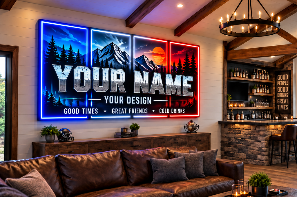 Custom Sports LED Wall Sign | Your City, Colors & Design