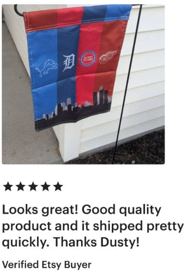 Detroit Sports Flag – Double or Single Sided Lions Tigers Pistons Red Wings Banner | Multi Size Wall Flag | Mancave Garage Decor