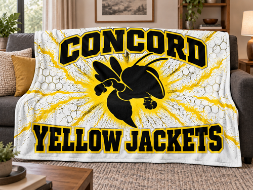 White & Yellow Concord blanket — styled mockup