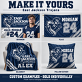 East Jackson Trojans custom product examples — name, photo and jersey number; sold individually