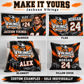 Jackson Vikings custom product examples — name, photo and jersey number; sold individually