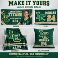 Lumen Christi Titans custom product examples — name, photo and jersey number; sold individually