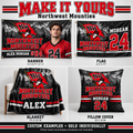 Northwest Mounties custom product examples — name, photo and jersey number; sold individually