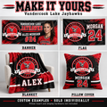 Vandercook Lake Jayhawks custom product examples — name, photo and jersey number; sold individually