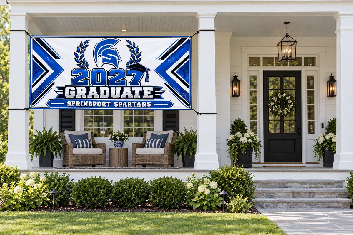 Springport Spartans 2027 Graduate Banner – Classic Honors | 4 × 8 ft display mockup