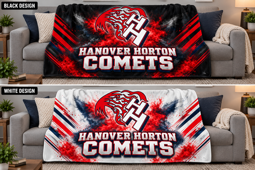 Hanover Horton Comets Black Design (top) and White Design (bottom) — choose one blanket