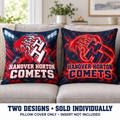 Hanover Horton Comets Comet Pride and Red Glow pillow cover choices in red and dark navy, sold individually without inserts