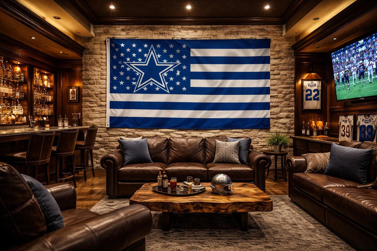 Dallas Cowboys Flag – Cowboys American Flag Wall Flag | Mancave Garage Decor | Dallas Fan Gift