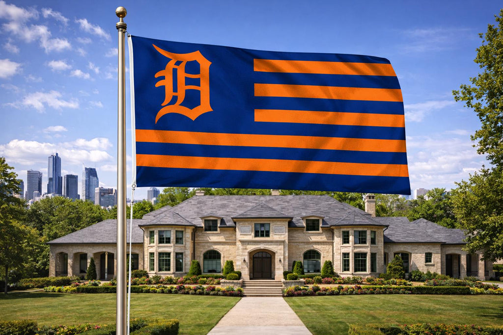 Detroit Tigers Flag – Tigers American Flag Wall Flag | Mancave Garage Decor | Detroit Fan Gift