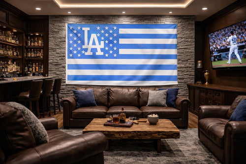 Los Angeles Dodgers Flag – Dodgers American Flag Wall Flag | Mancave Garage Decor | LA Fan Gift