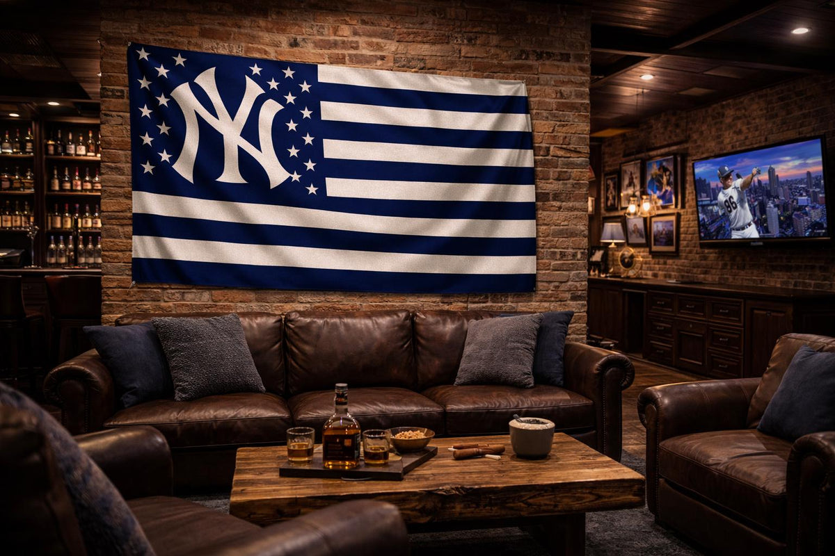 New York Yankees Flag – Yankees American Flag Wall Flag | Mancave Garage Decor | NY Fan Gift