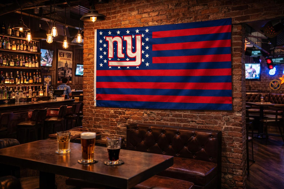 New York Giants Flag – Giants American Flag Wall Flag | Mancave Garage Decor | NY Fan Gift