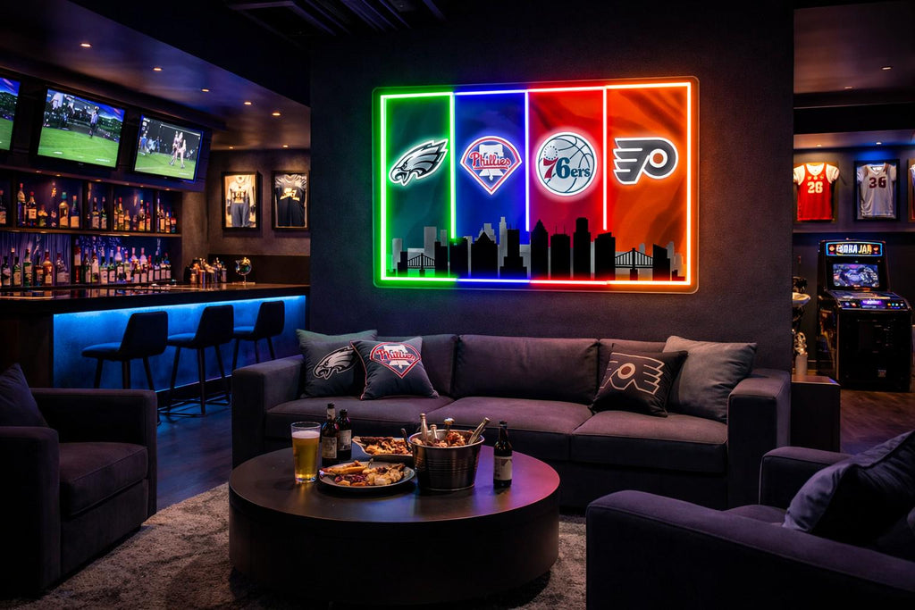 Philadelphia Sports LED Wall Sign | Philly Fan Cave Light