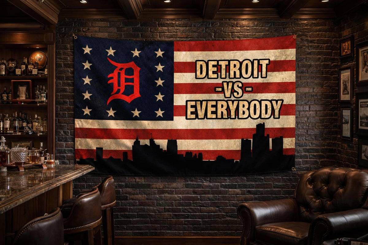 Detroit vs Everybody Tigers 3 by 5 foot flag — alternate display