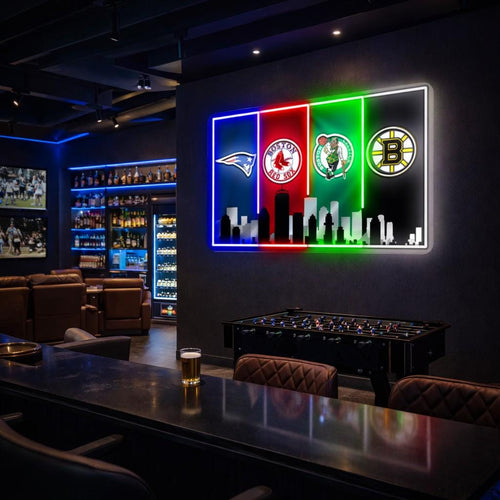 Boston Sports LED Wall Sign | Patriots, Red Sox, Celtics & Bruins