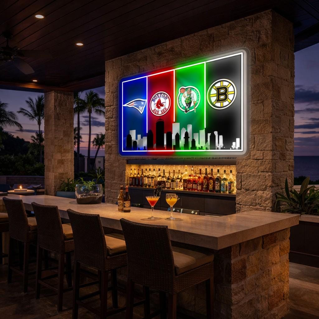 Boston Sports LED Wall Sign | Patriots, Red Sox, Celtics & Bruins