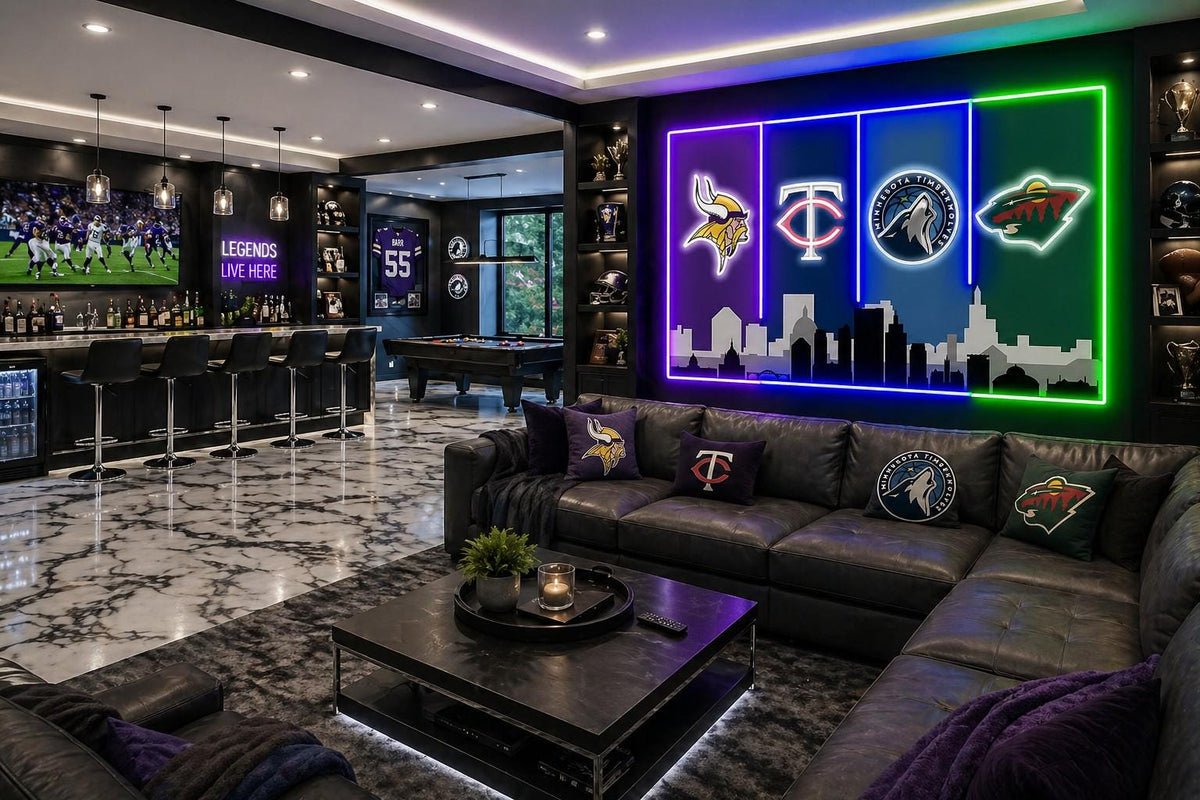 Minnesota Sports LED Wall Sign | Vikings, Twins, Timberwolves & Wild