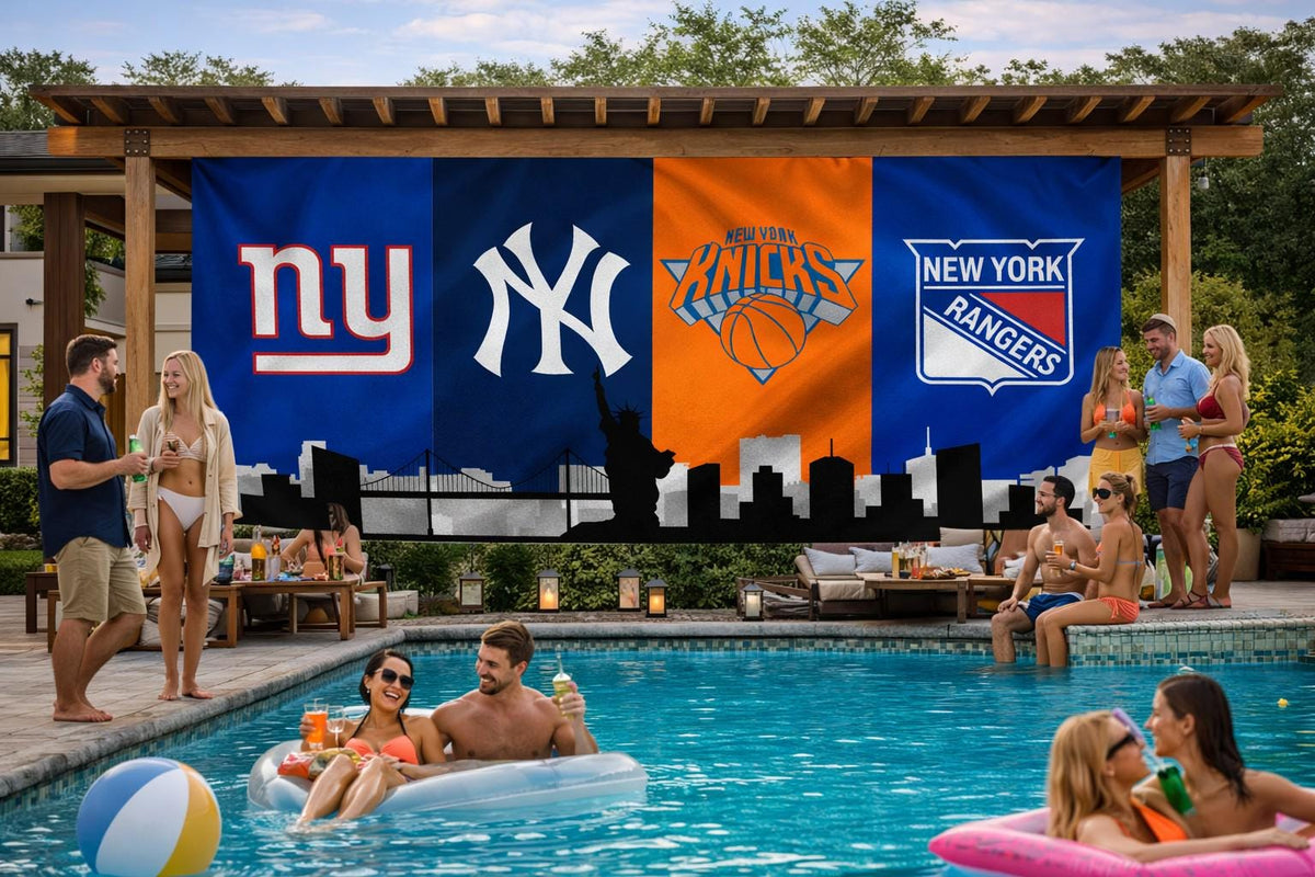 New York Sports Skyline Flag | Yankees, Knicks, Giants & Rangers