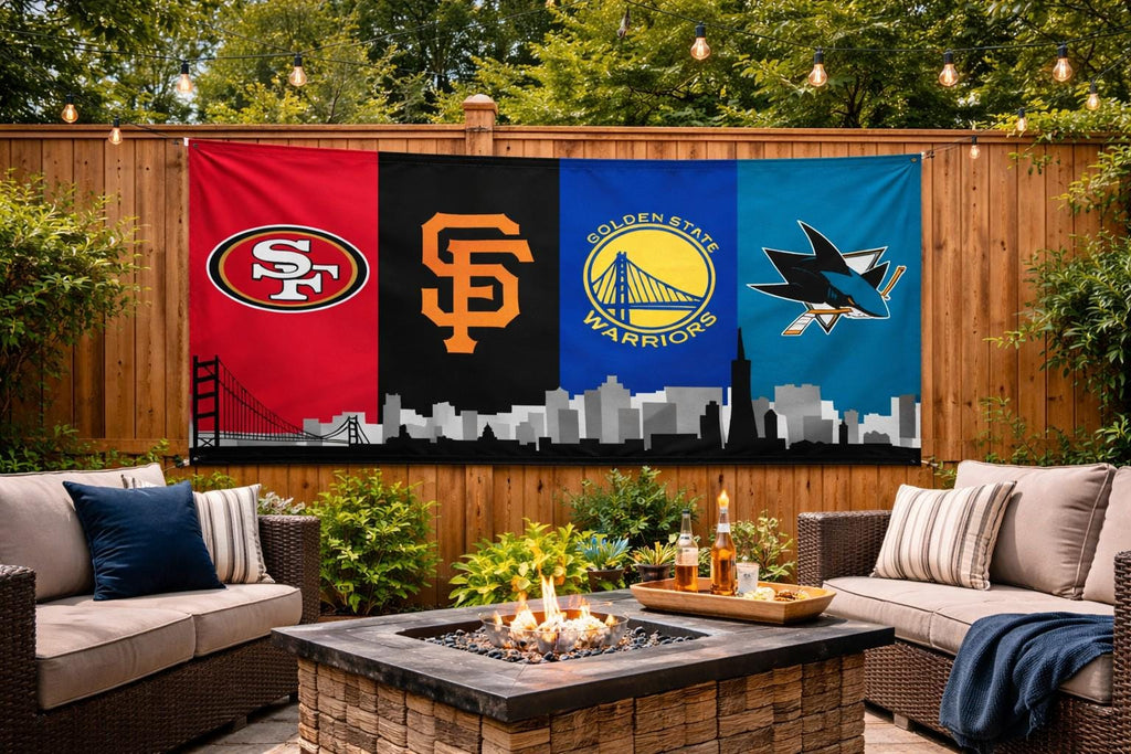 San Francisco Sports Flag – 49ers Giants Warriors Sharks Banner | Multi Size Wall Flag | Bay Area Decor
