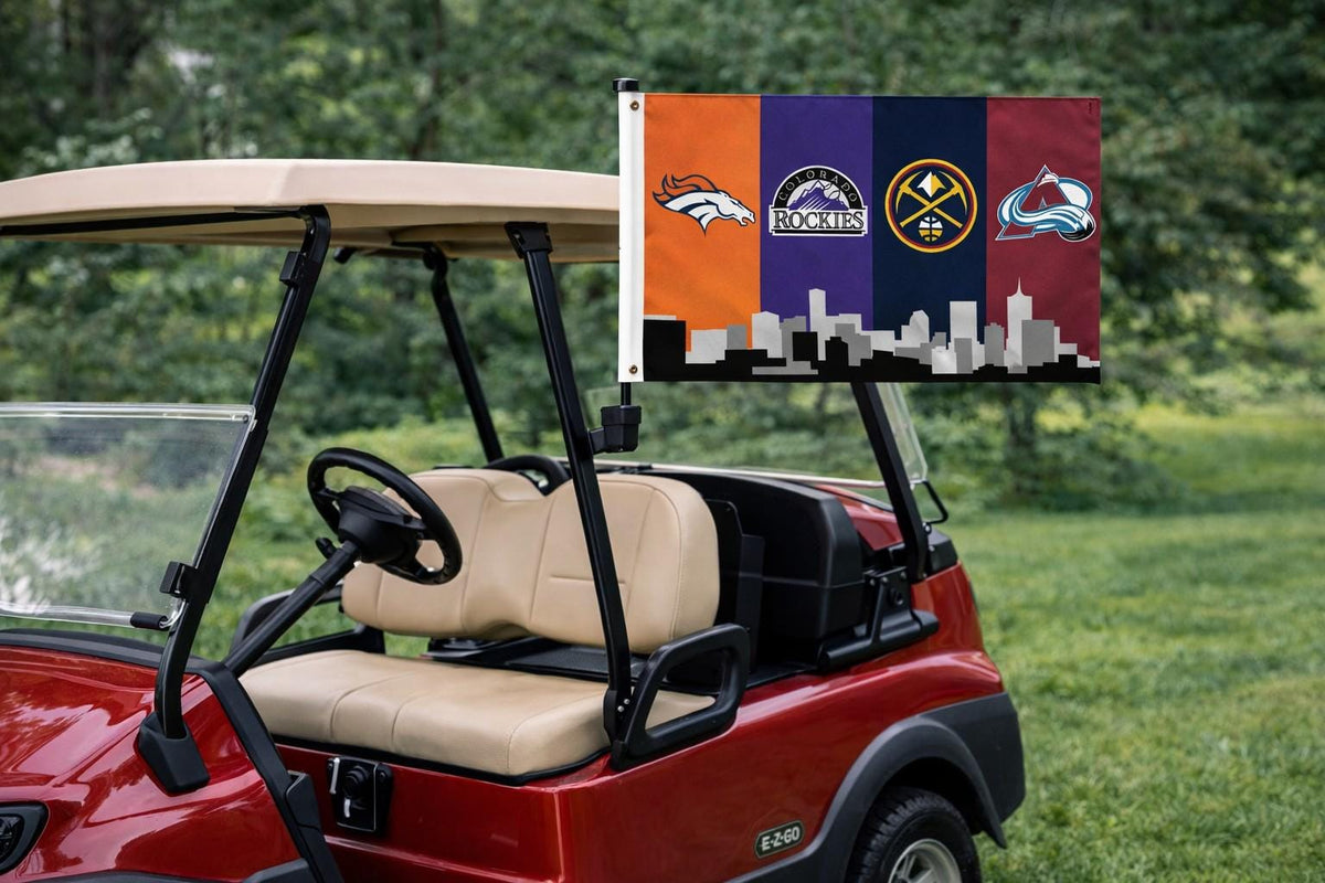 Denver Colorado Sports Flag – Broncos Rockies Nuggets Avalanche Wall Flag | Multi Size Banner | Mancave Garage Decor