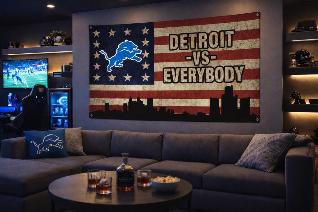 Detroit vs Everybody Lions 3 by 5 foot flag