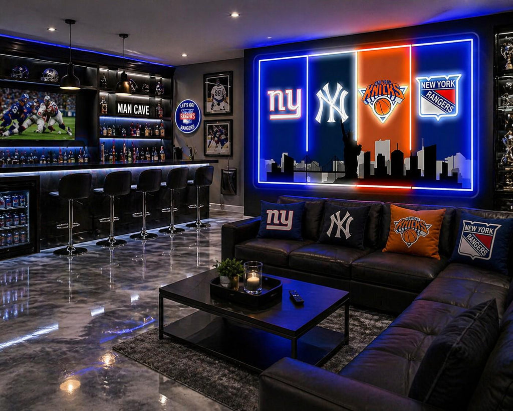 New York Sports LED Wall Sign | NYC Fan Cave Light