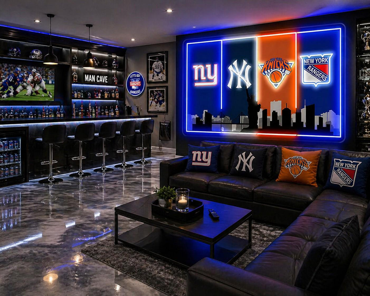 New York Sports LED Wall Sign | NYC Fan Cave Light