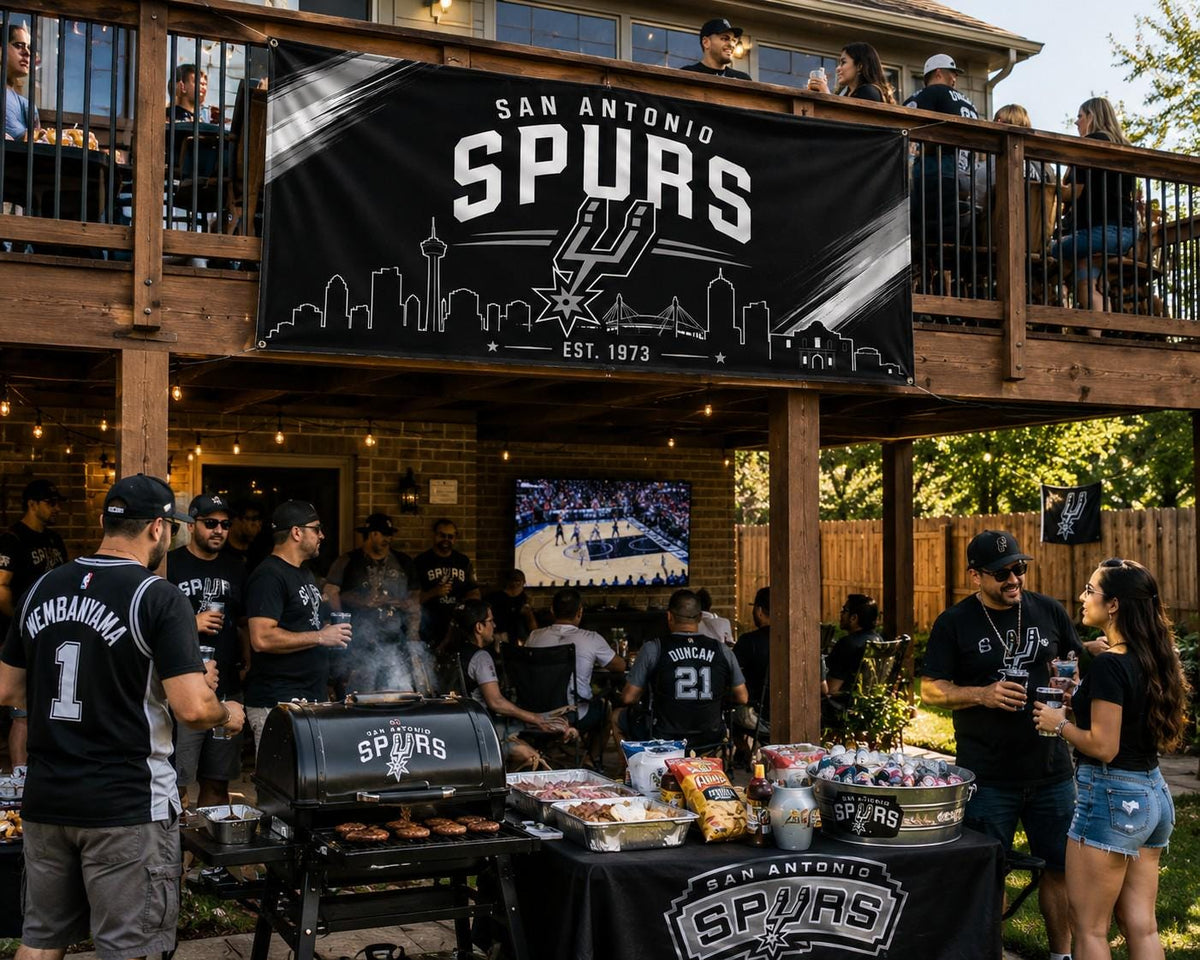 San Antonio Spurs Flag – We Do Not Come In Peace Wall Banner | Spurs Man Cave Decor | Basketball Fan Gift