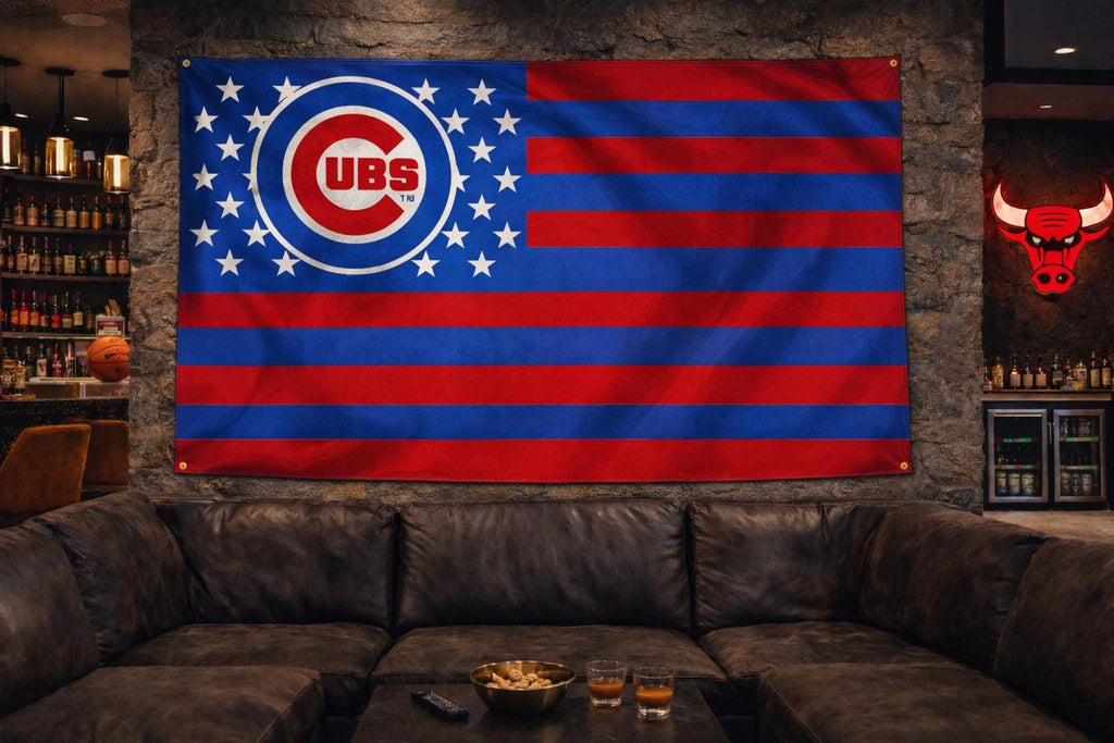 Chicago Bears Flag – Monsters of the Midway Wall Flag | Chicago Football Man Cave Decor | Bears Fan Gift Banner