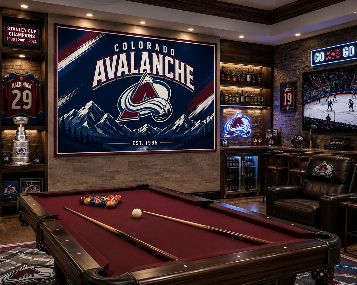 Colorado Avalanche Flag – Avalanche Wall Banner | Colorado Hockey Decor | Avs Mancave Flag | Mountain Sports Fan Gift