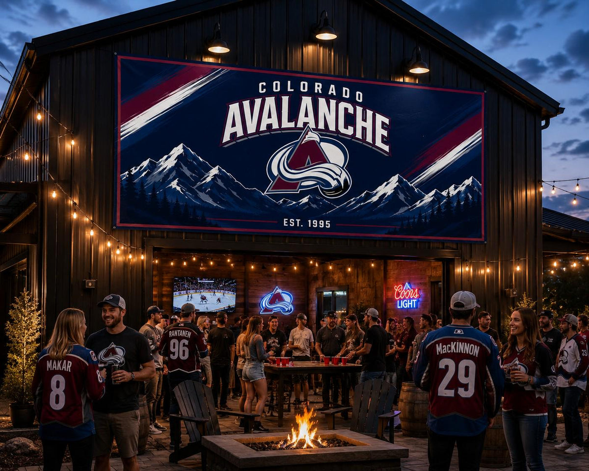 Colorado Avalanche Flag – Avalanche Wall Banner | Colorado Hockey Decor | Avs Mancave Flag | Mountain Sports Fan Gift