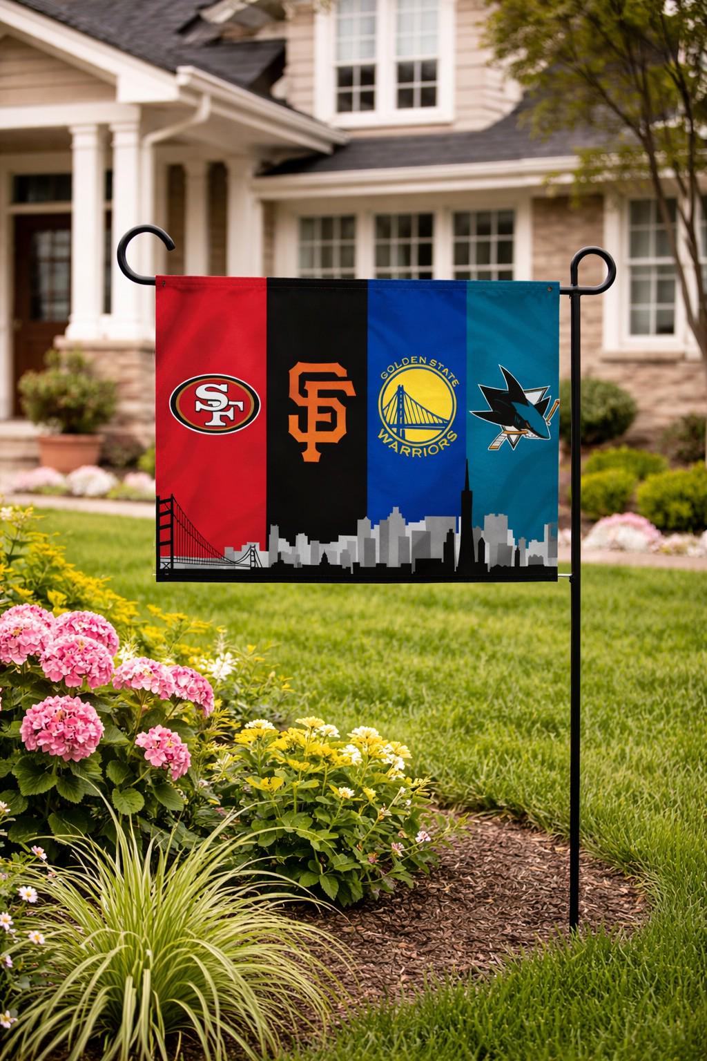 San Francisco Sports Table Runner – 49ers Giants Warriors Sharks Table Decor | Bay Area Tailgate Runner | Mancave Sports Decor