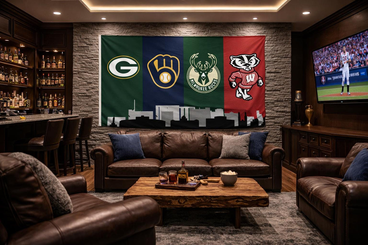 Green Bay Packers Flag – Lambeau Field Wall Flag | Titletown USA Man Cave Decor | Packers Fan Gift Banner