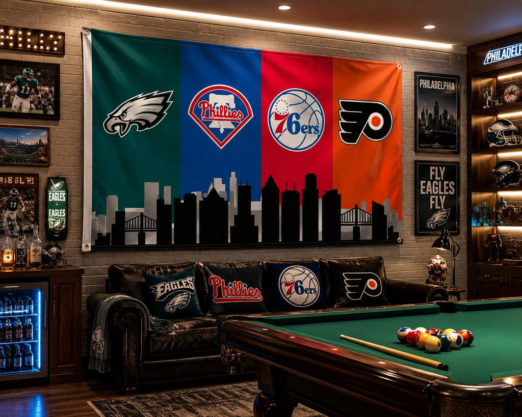 Philadelphia Eagles Flag – Fly Eagles Fly Wall Banner | Lincoln Financial Field Man Cave Decor | Eagles Fan Gift