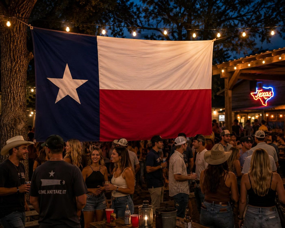 Texas flag and banner size example