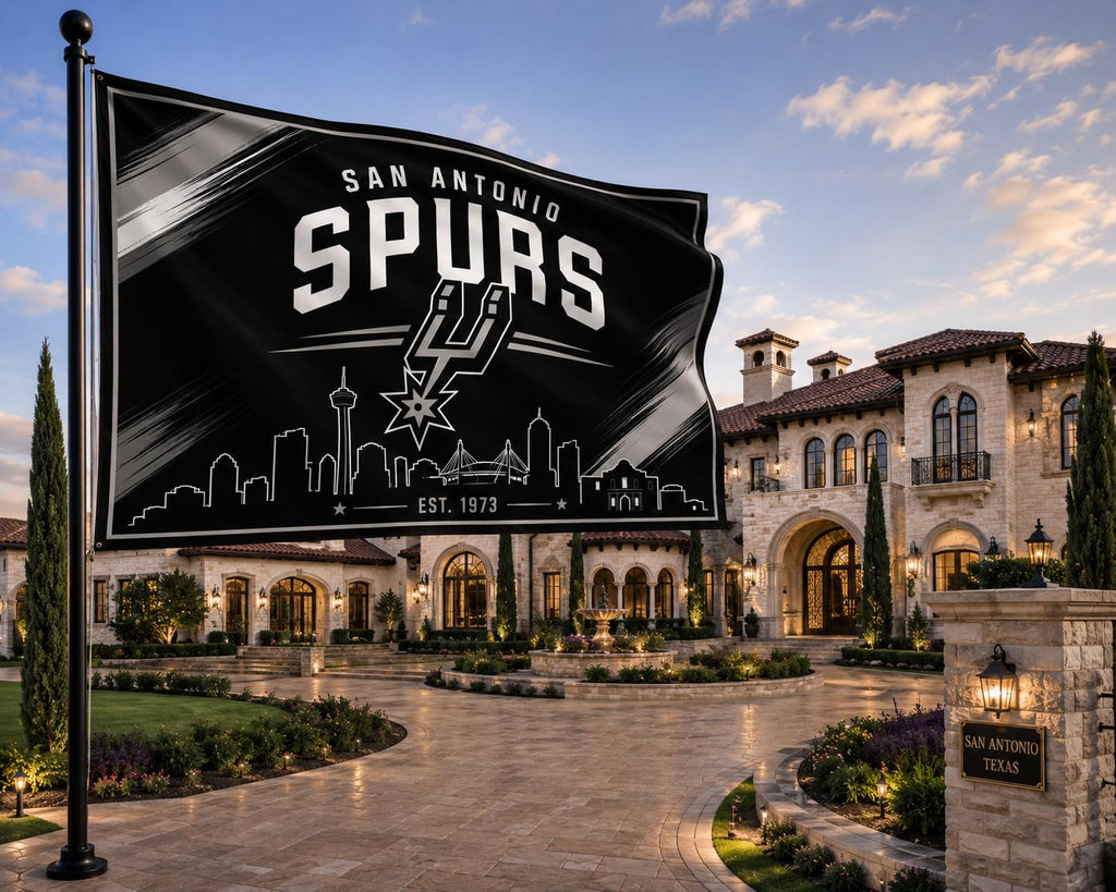 San Antonio Spurs Flag – We Do Not Come In Peace Wall Banner | Spurs Man Cave Decor | Basketball Fan Gift