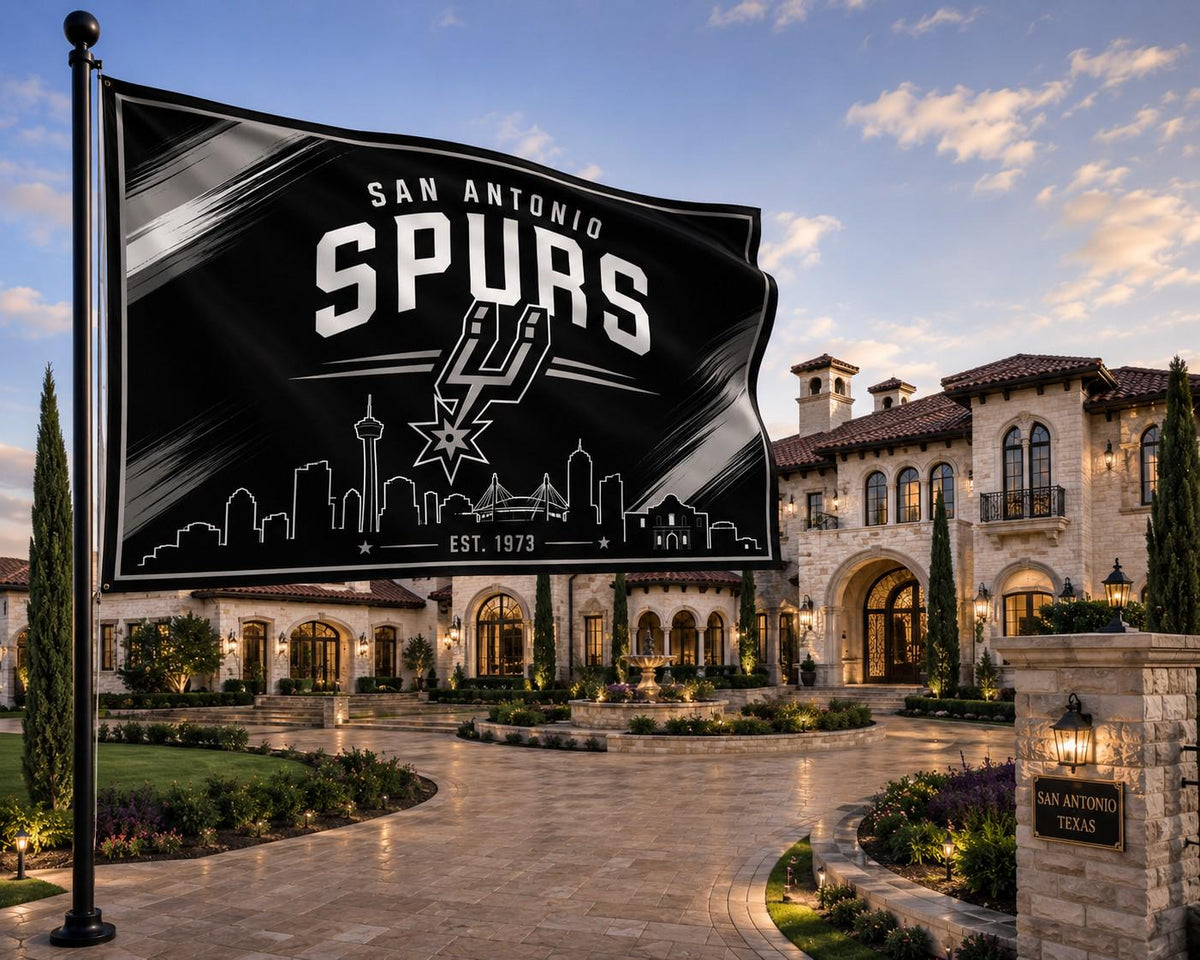 San Antonio Spurs Flag – We Do Not Come In Peace Wall Banner | Spurs Man Cave Decor | Basketball Fan Gift