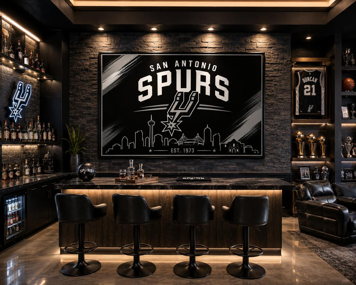 San Antonio Spurs Flag – We Do Not Come In Peace Wall Banner | Spurs Man Cave Decor | Basketball Fan Gift