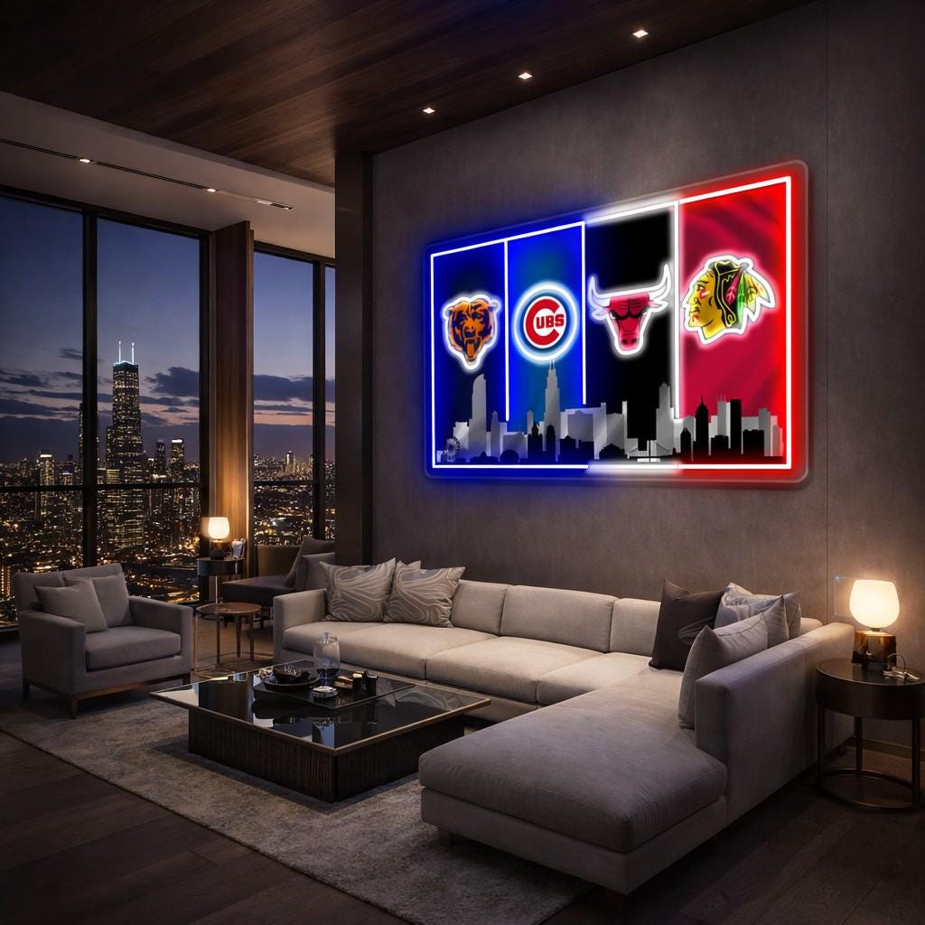 Chicago Bears Flag – Monsters of the Midway Wall Flag | Chicago Football Man Cave Decor | Bears Fan Gift Banner