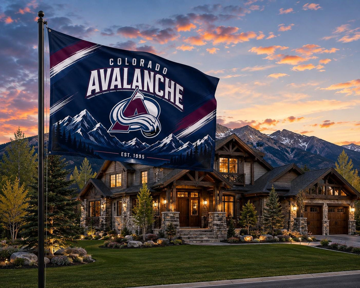 Colorado Avalanche Flag – Avalanche Wall Banner | Colorado Hockey Decor | Avs Mancave Flag | Mountain Sports Fan Gift