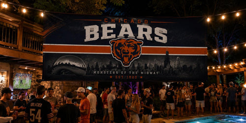 Chicago Bears Flag – Monsters of the Midway Wall Flag | Chicago Football Man Cave Decor | Bears Fan Gift Banner