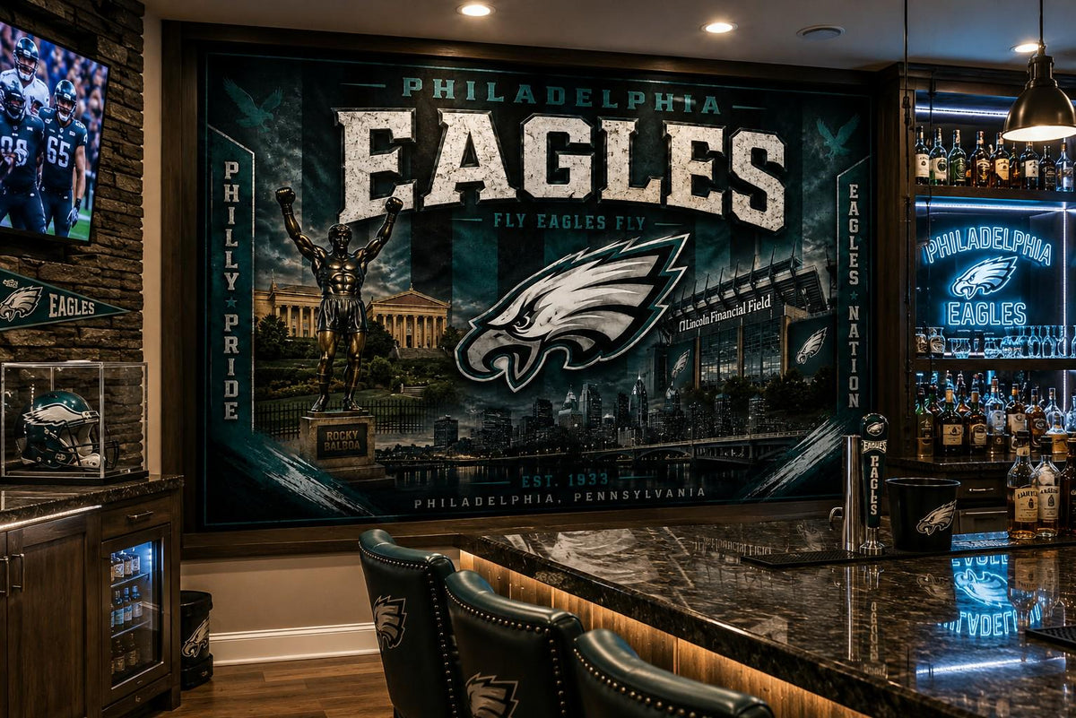 Philadelphia Eagles Flag – Fly Eagles Fly Wall Banner | Lincoln Financial Field Man Cave Decor | Eagles Fan Gift