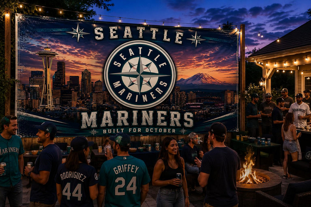 Seattle Mariners Flag – Built For October Wall Banner | Mariners Man Cave Decor | Baseball Fan Gift