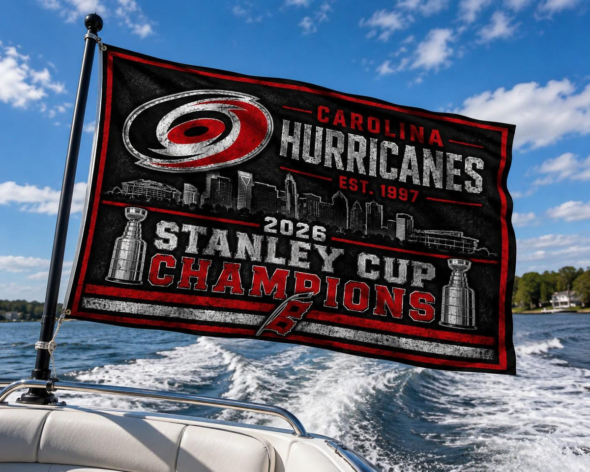 Carolina Hurricanes Stanley Cup 2026 Champions Flag | NHL Hockey Banner | Man Cave Decor | Sports Bar Wall Art | Carolina Fan Gift
