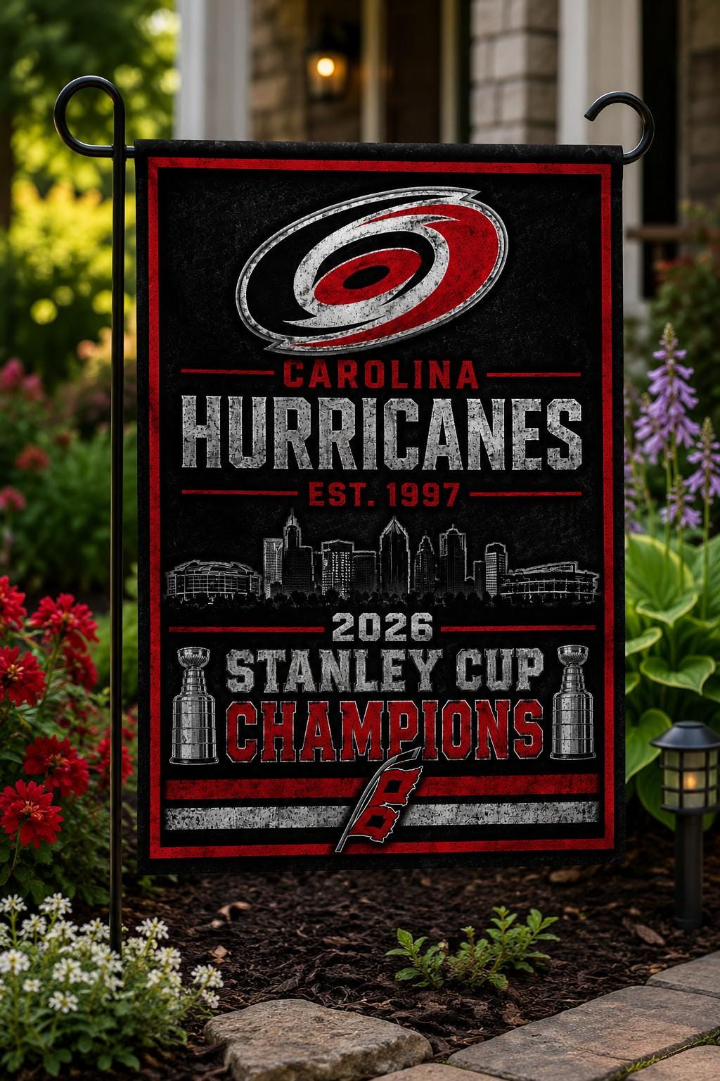Carolina Hurricanes Stanley Cup 2026 Champions Flag | NHL Hockey Banner | Man Cave Decor | Sports Bar Wall Art | Carolina Fan Gift