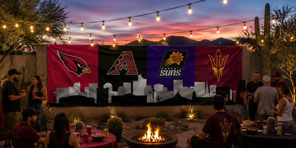 Arizona Sports Flag, Phoenix Skyline Flag, Arizona Fan Decor, Arizona Sports Banner, Mancave Flag, Garage Decor, Game Room Flag, Wall Art