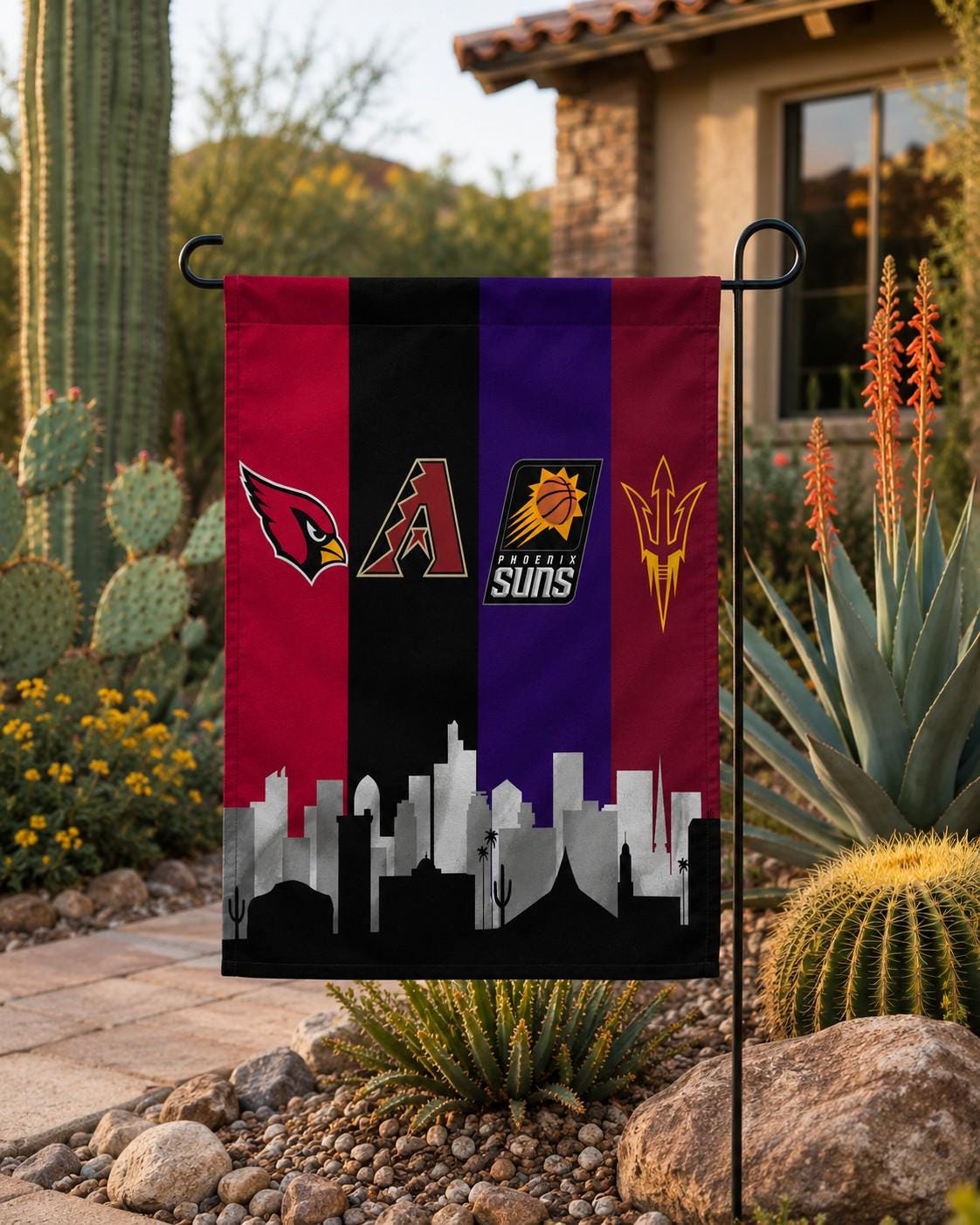 Arizona Sports Flag, Phoenix Skyline Flag, Arizona Fan Decor, Arizona Sports Banner, Mancave Flag, Garage Decor, Game Room Flag, Wall Art