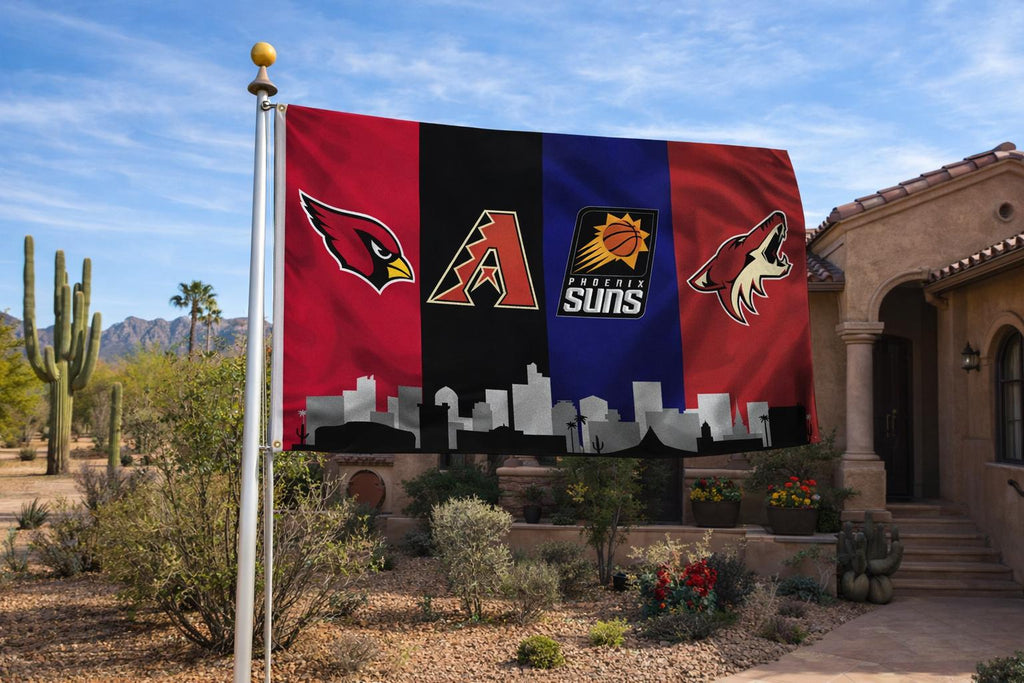 Arizona Sports Flag, Phoenix Skyline Flag, Arizona Fan Decor, Arizona Sports Banner, Mancave Flag, Garage Decor, Game Room Flag, Wall Art