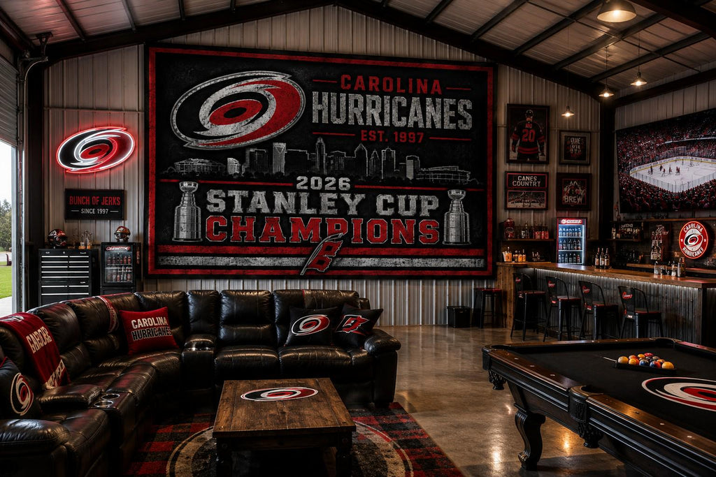 Carolina Hurricanes Stanley Cup 2026 Champions Flag | NHL Hockey Banner | Man Cave Decor | Sports Bar Wall Art | Carolina Fan Gift