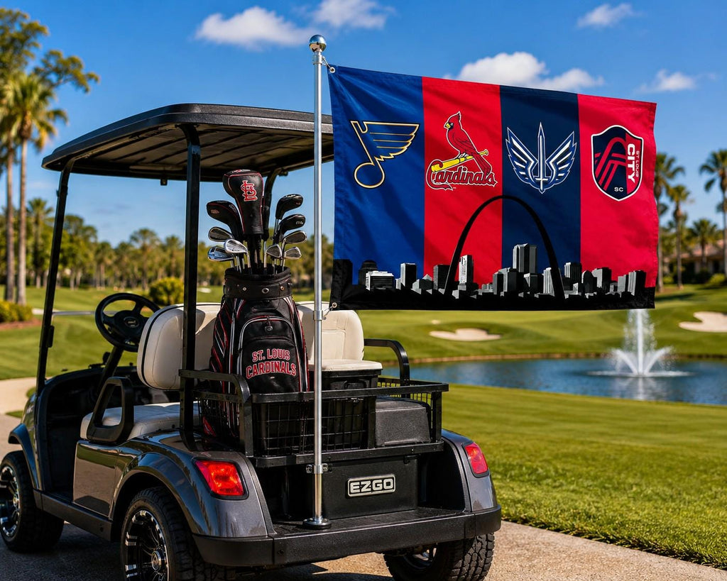 St Louis Sports Flag, Blues Cardinals Battlehawks City SC Flag, St Louis Skyline Banner, STL Mancave Decor, St Louis Fan Gift